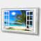 Designart - Window Open to Beach with Palm - Extra Large Seashore Canvas Art